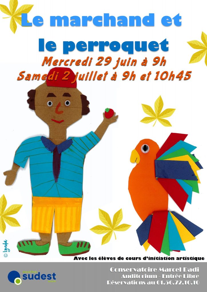 Affiche du spectacle de fin d'année par les élèves d'initiation artistique de CRR de Créteil crée par une des élève